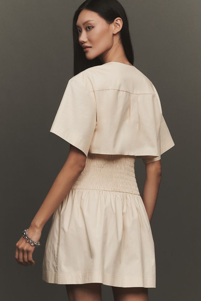 mare mare short sleeve wrap mini dress Mare Mare Short-Sleeve Wrap Mini Shirt Dress