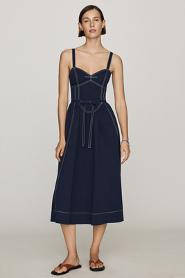 mare mare strapless seamed a-line midi dress New L Mare Mare x Anthropologie strapless seamed A-line midi white dress
