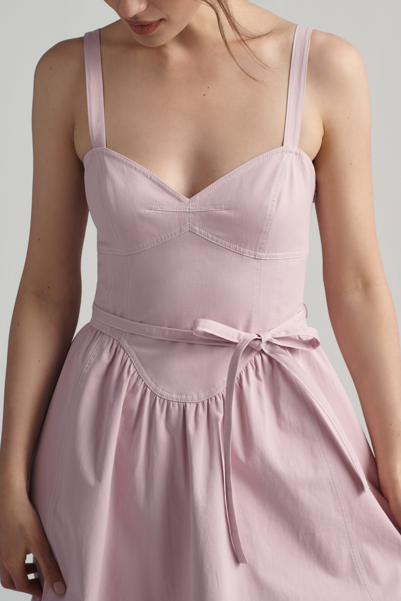 Mare Cotton Seamed Midi Dress