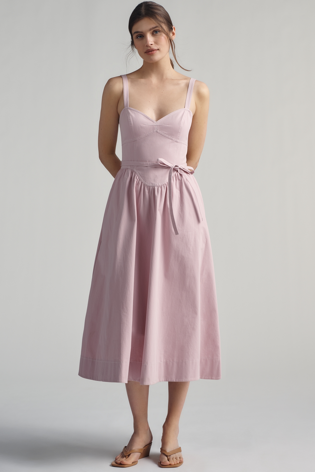 Mare Cotton Seamed Midi Dress