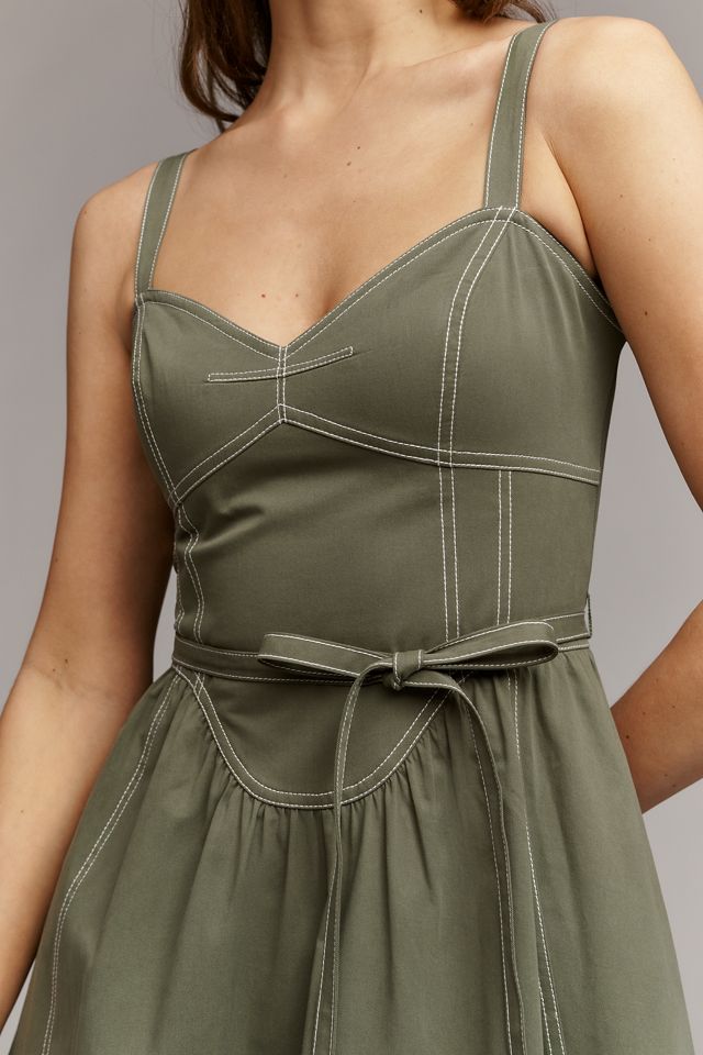 chinese dress ladies The Seamed Dress in Stretch Linen main image 0