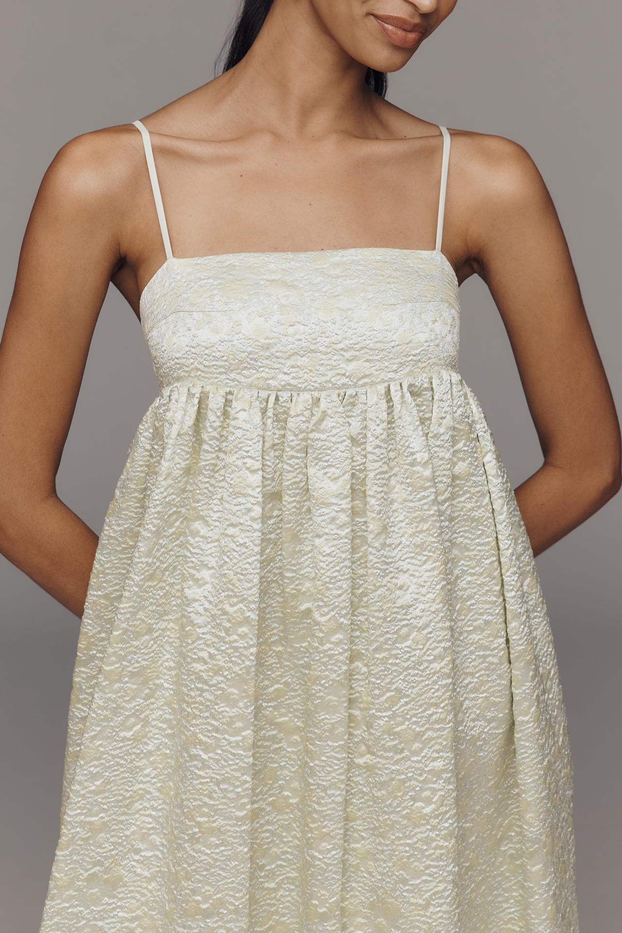 Mare Square-Neck Babydoll Midi Dress