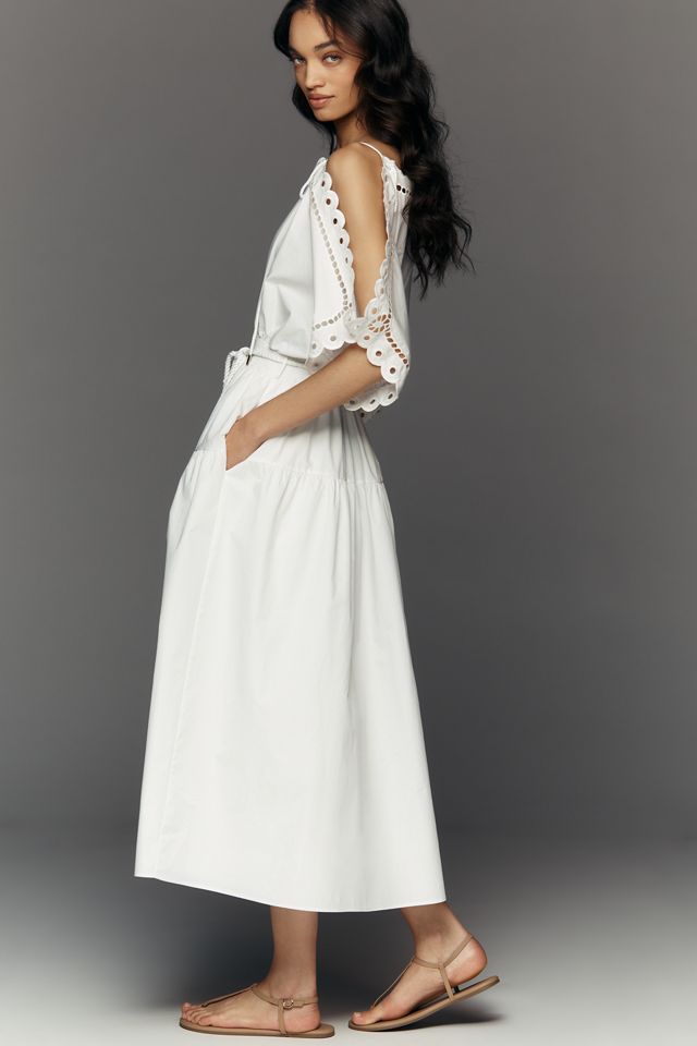 Mare Mare Cold-Shoulder Eyelet Midi Dress #2