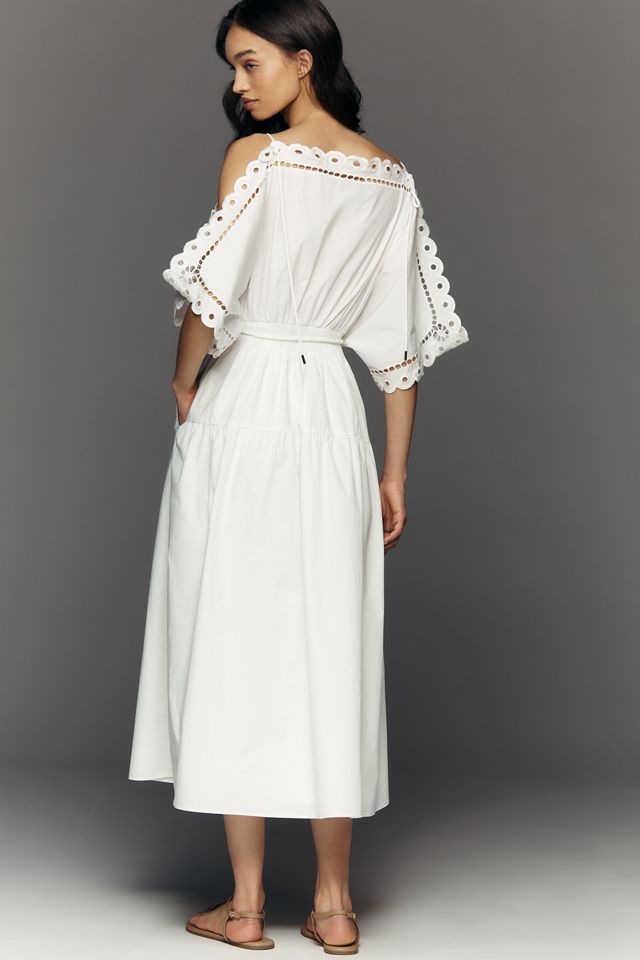 Mare Mare Cold-Shoulder Eyelet Midi Dress #3