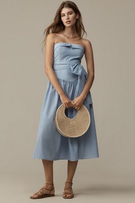 Mare Mare Strapless Shirting Midi Dress