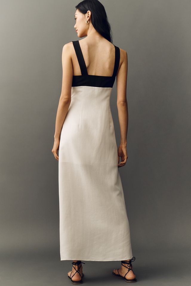 Mare Mare Linen V-Neck Button-Front Maxi Dress #3