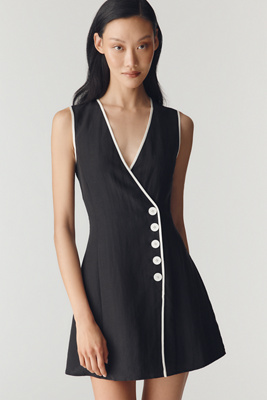 Mare Mare Asymmetric Button Mini Dress