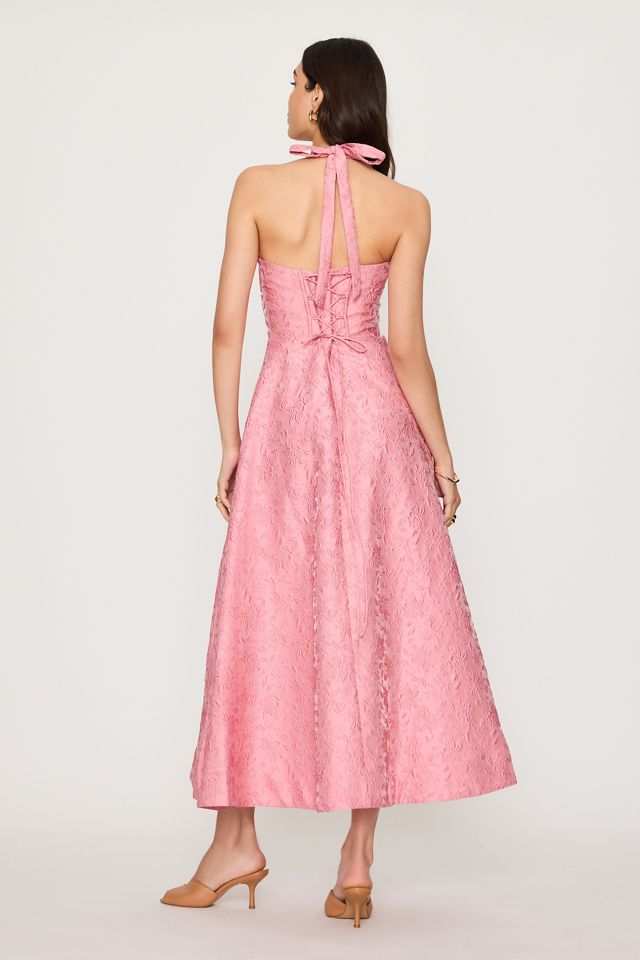 Robe longue Mare Mare à encolure américaine, coupe corset et évasée en jacquard #5