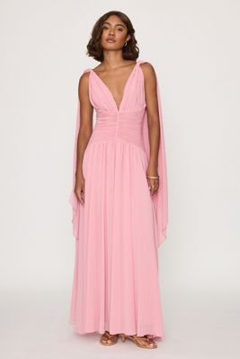 Vestido Maxi Drapeado con Cintura Mare Mare