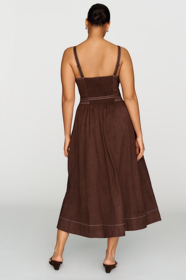 Mare Mare Faux Suede Seamed Midi Dress #7