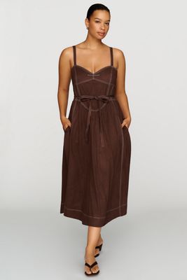 Mare Mare Faux Suede Seamed Midi Dress