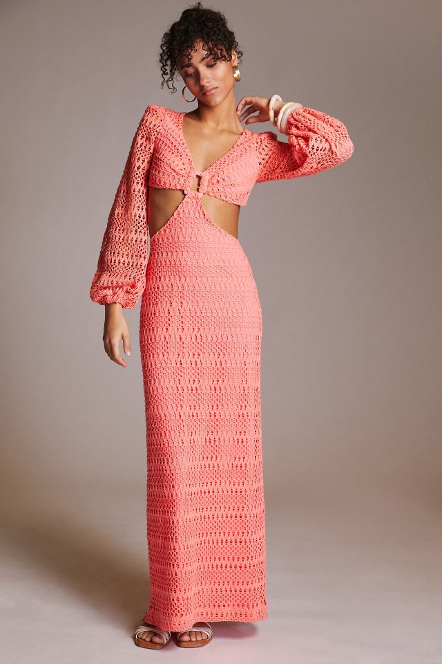 PatBO Crochet CutOut Maxi Dress Anthropologie