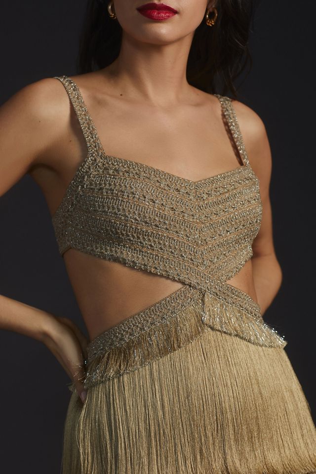 PatBO Metallic Fringed Mini Dress #2