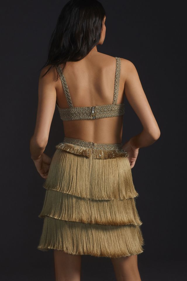 PatBO Metallic Fringed Mini Dress #3