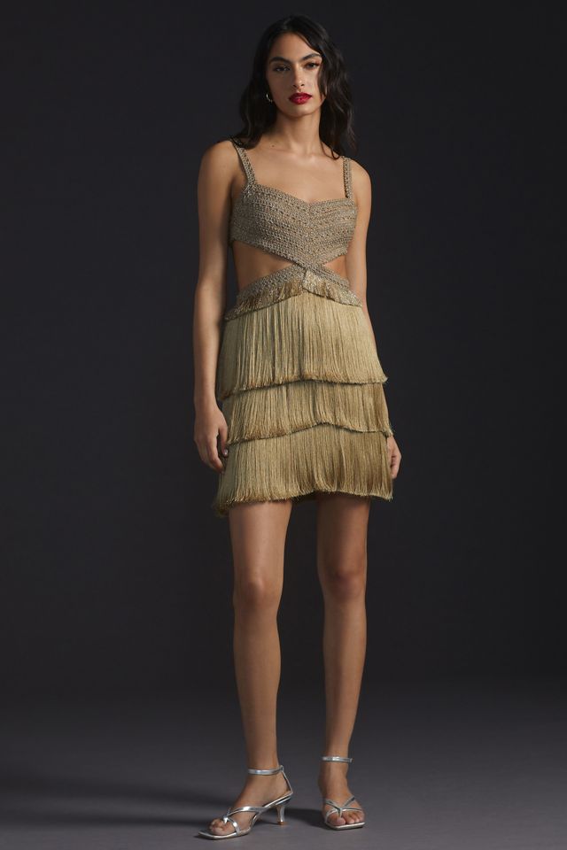 PatBO Metallic Fringed Mini Dress #4