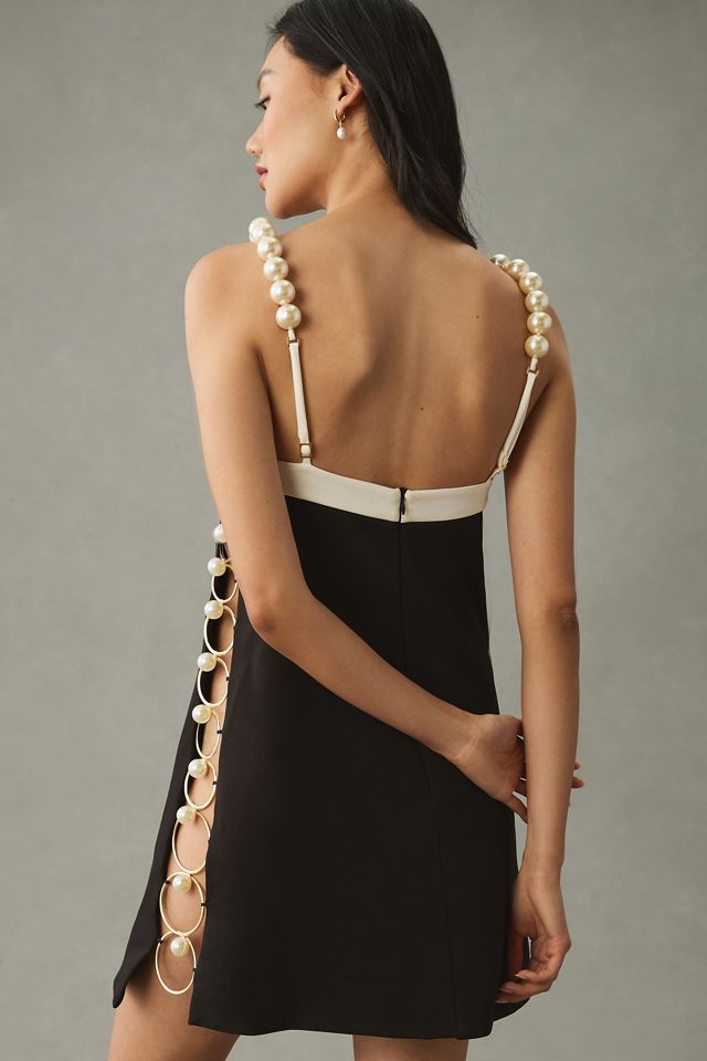 PatBO Pearl-Embellished Halter Dress | Anthropologie