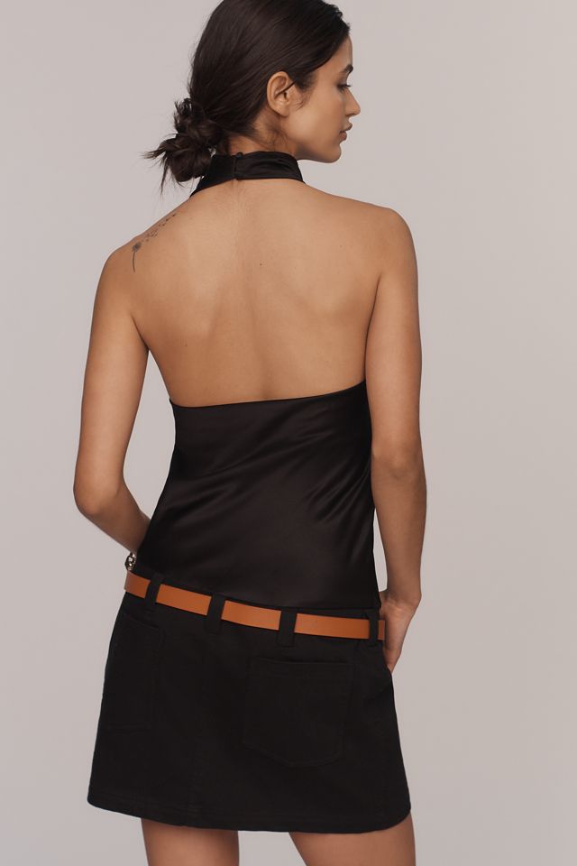 Maeve Cowl-Neck Belted Mini Dress #1