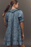 Pilcro Puff-Sleeve Ruffled V-Neck Swing Mini Dress
