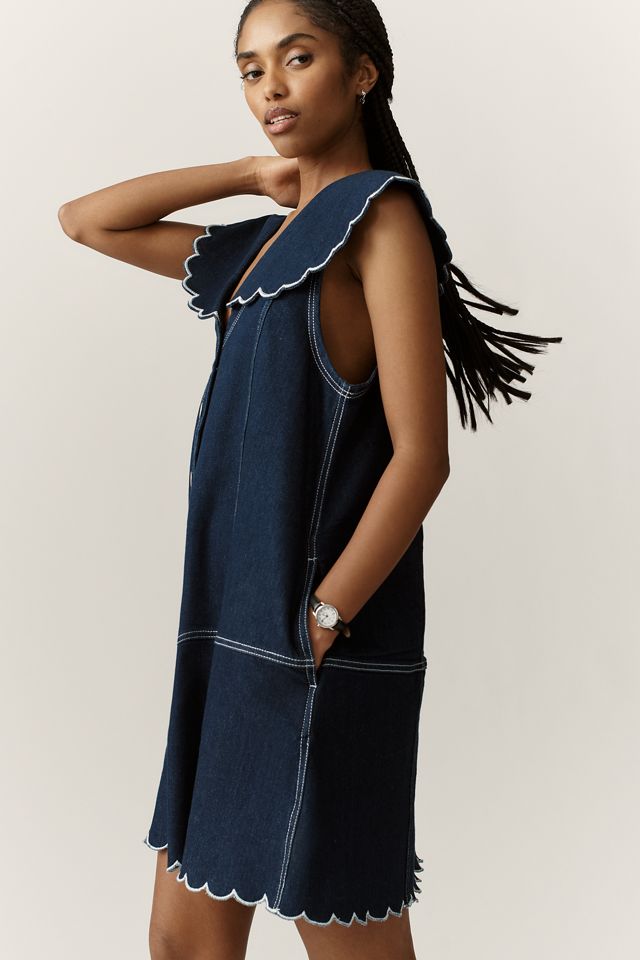 Pilcro Scalloped Denim Buttondown Dress #2