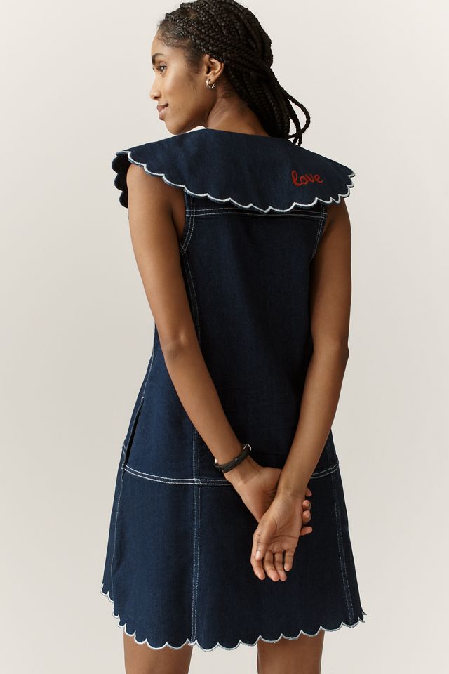 Pilcro Scalloped Denim Buttondown Dress #4