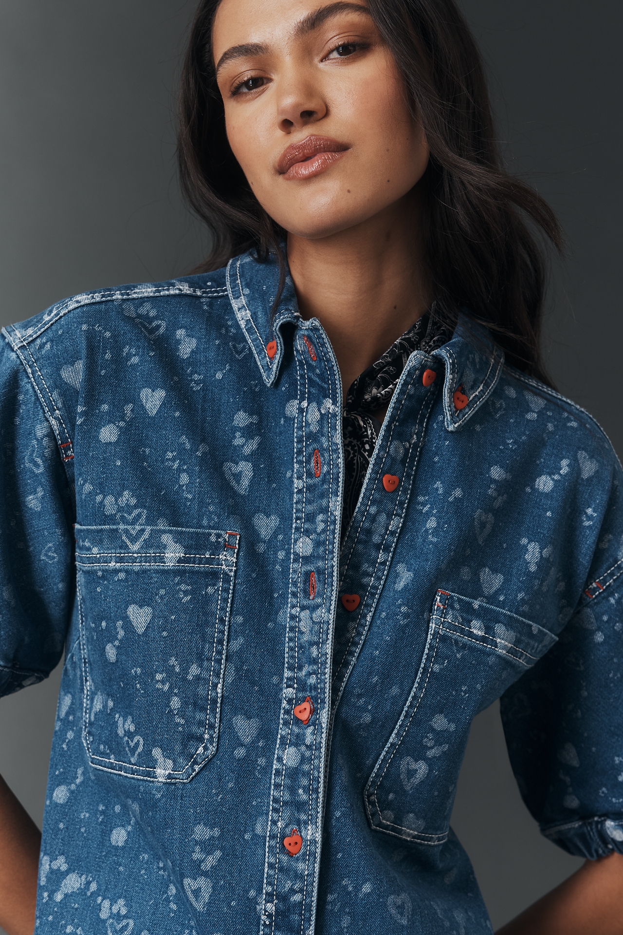 Pilcro Denim Buttondown Shift Dress