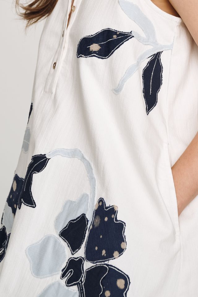 Maeve Denim Applique Swing Mini Dress #2
