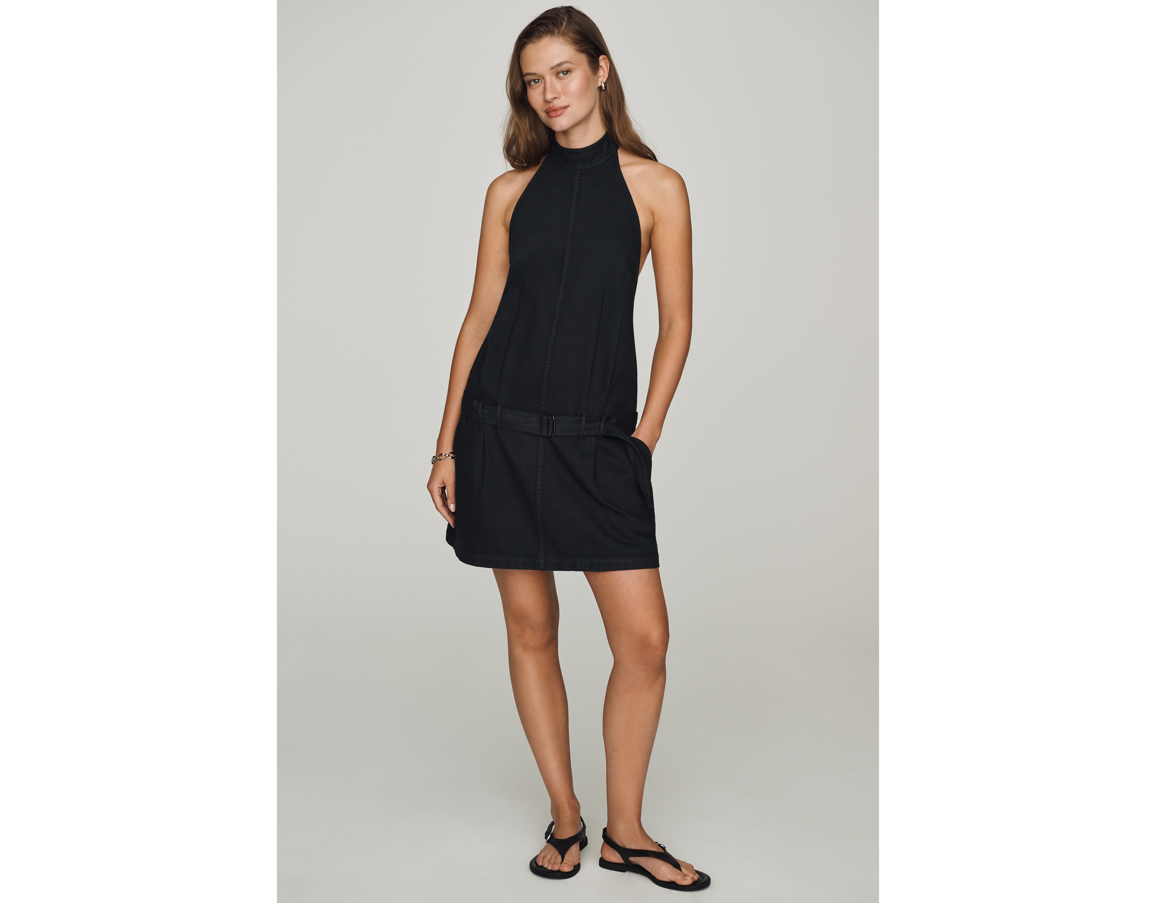 Pilcro 100% Cotton Denim Halter Mini Dress