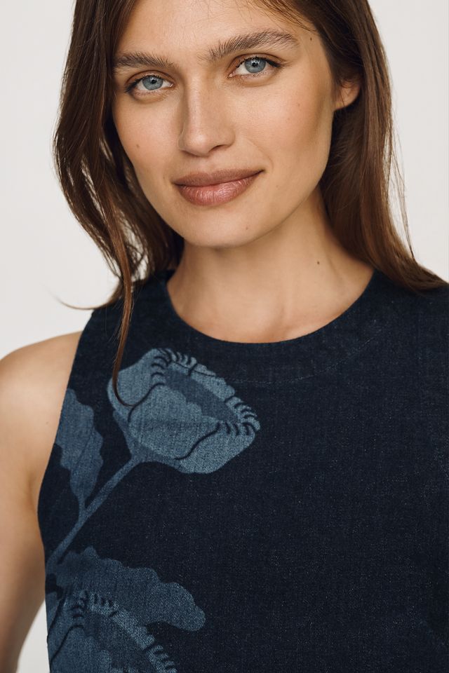 Maeve Emmy Sleeveless Denim Swing Dress #3