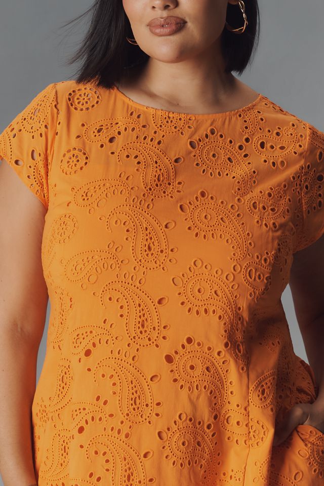 Universal Standard Plus Eyelet Flounce Midi Dress #1