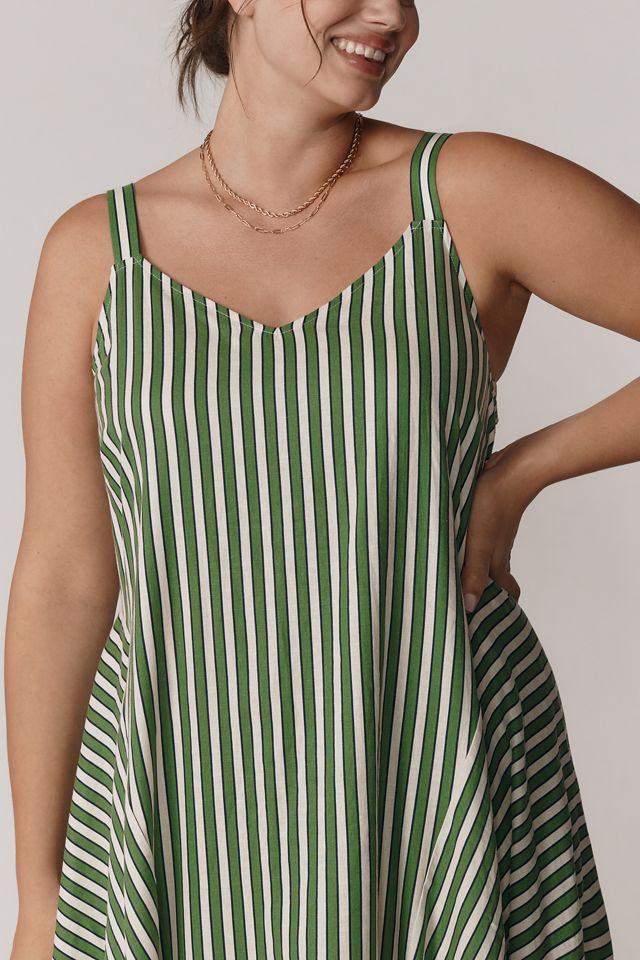 Universal Standard Plus Linen Blend Striped Midi Dress #1