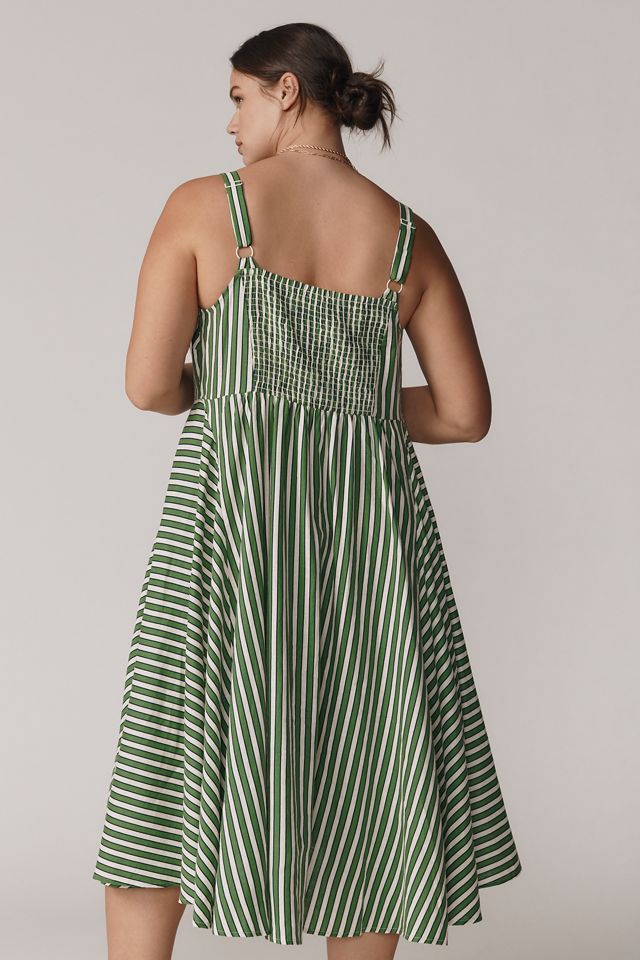 Universal Standard Plus Linen Blend Striped Midi Dress #2
