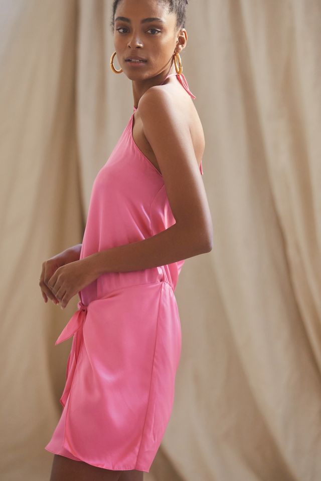 amanda uprichard silk mock-neck dress Amanda Uprichard Silk Mock-Neck Dress