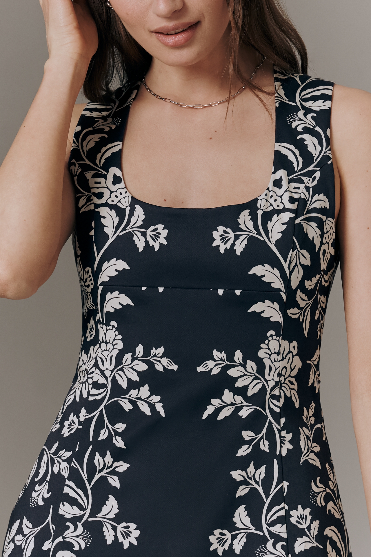 Hansen & Gretel Cotton Scoop-Neck Mini Dress