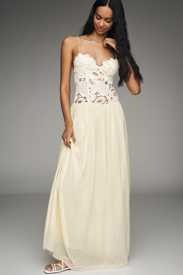 Hansen & Gretel Stephanie Silk Lace Maxi Dress | Anthropologie