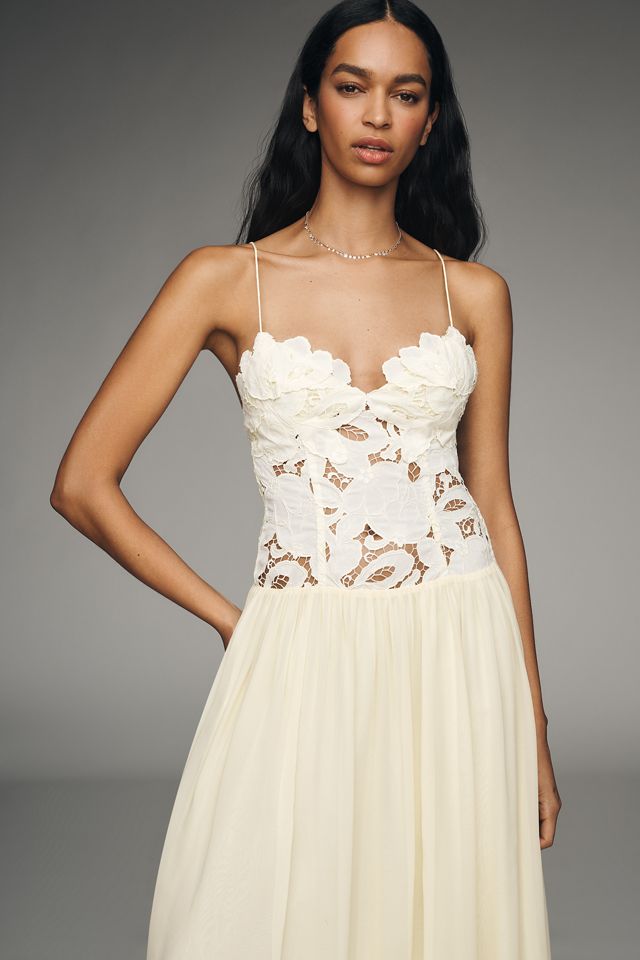 Hansen & Gretel Stephanie Silk Lace Maxi Dress | Anthropologie