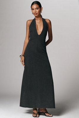 Rae V-Neck Halter Maxi Dress