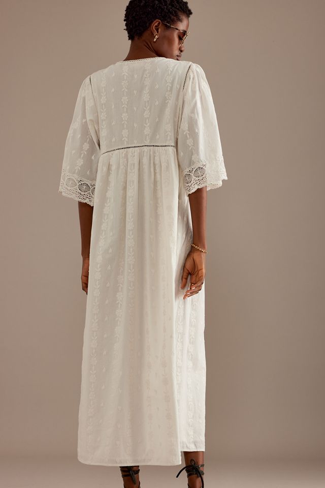 strappy lace midi dress white Guinevere Strappy Dress