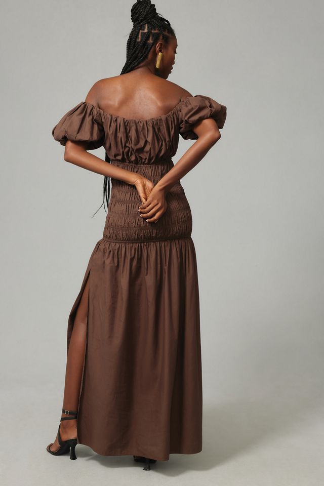 Significant Other Robyn Off-The-Shoulder Shirred Dress #1