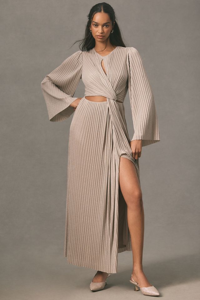 Significant Other Long-Sleeve Cutout Twist Maxi Dress