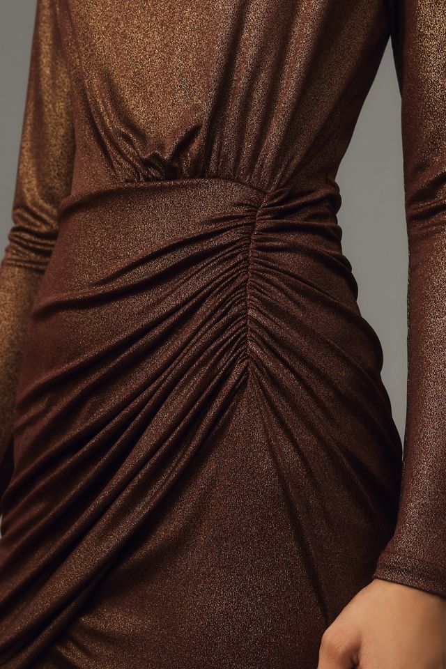Significant Other Long-Sleeve Mock-Neck Ruched Mini Dress #3