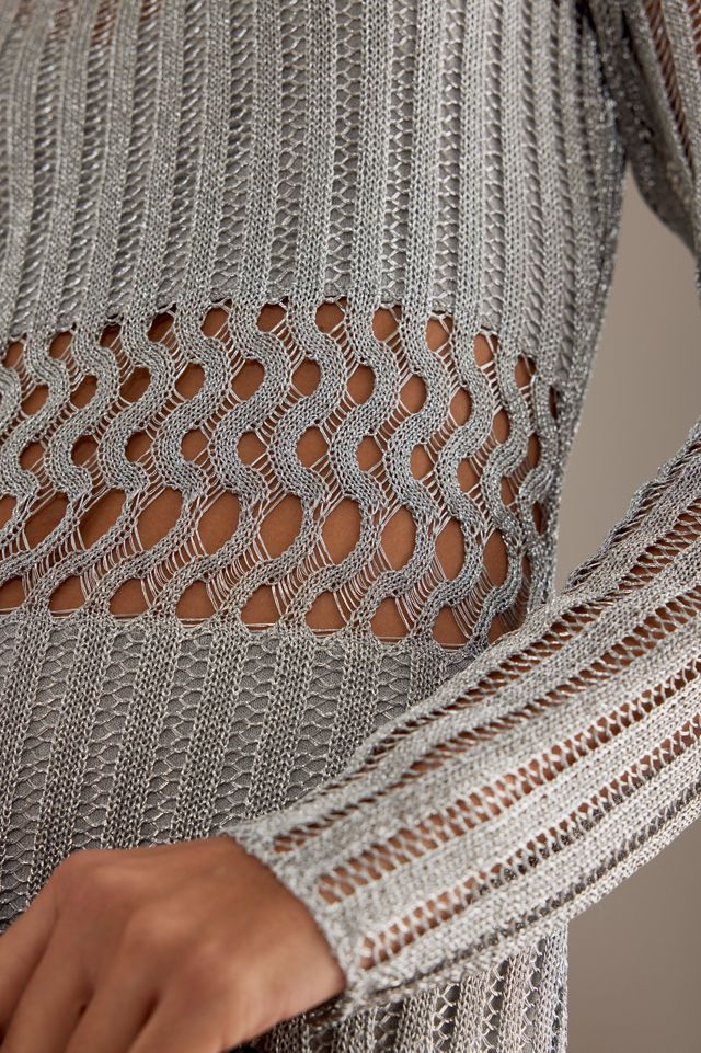 Significant Other Adley Abito Maxi a Maglia Aperta a Maniche Lunghe #3
