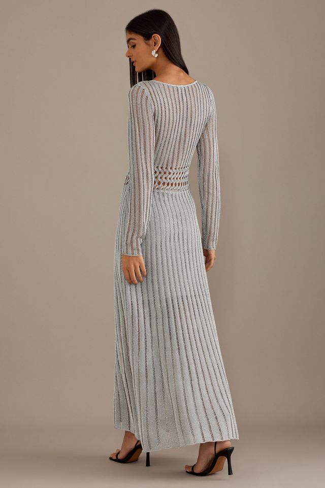 Significant Other Adley Abito Maxi a Maglia Aperta a Maniche Lunghe #2