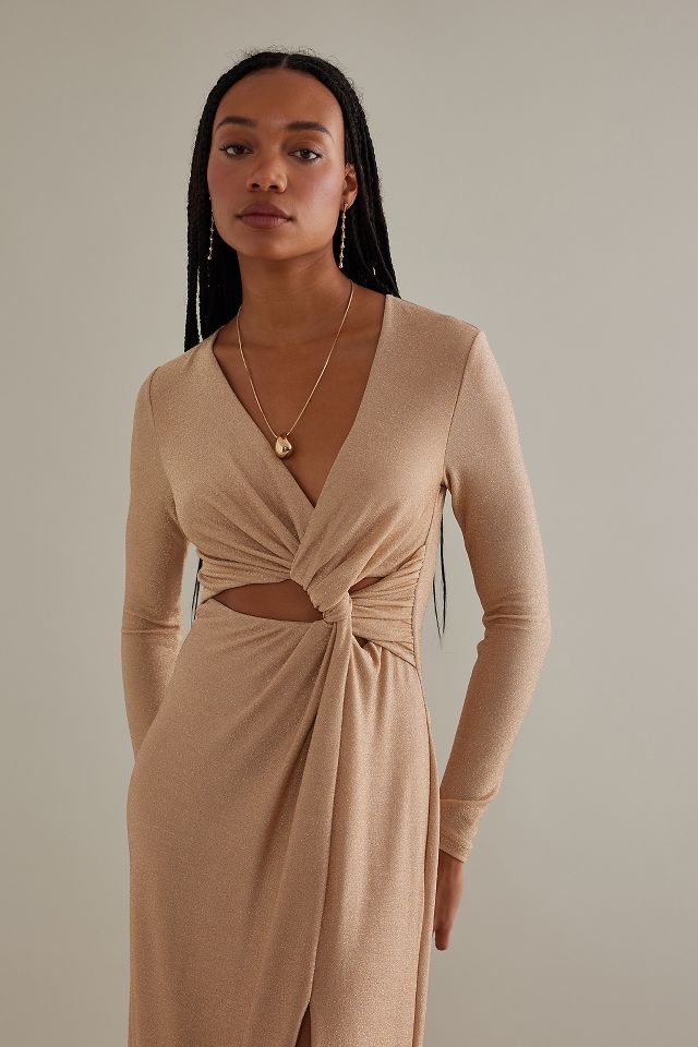 Long sleeve 2025 twist front dress