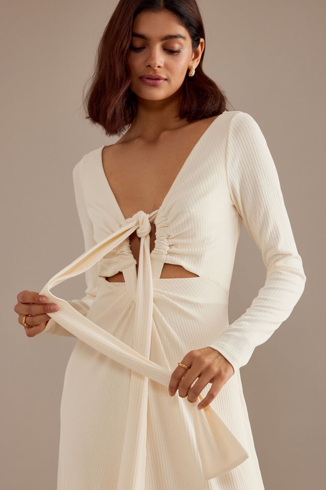 Significant Other Charlie Langarm Geripptes Maxikleid #4