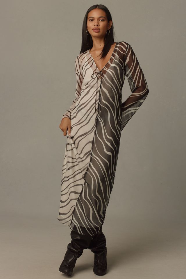 Significant Other Salma Long-Sleeve V-Neck Midi Dress #2