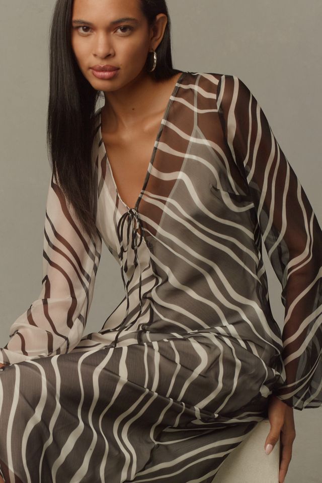 Significant Other Salma Long-Sleeve V-Neck Midi Dress #3