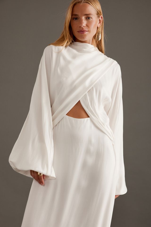 Significant Other Rosa Robe Maxi à Franges Manches Longues #2