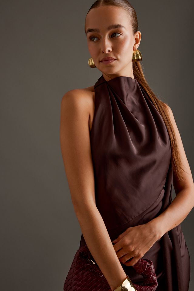 significant other adriana halter midi dress Significant Other Adriana Mock-neck Halter Midi Dress