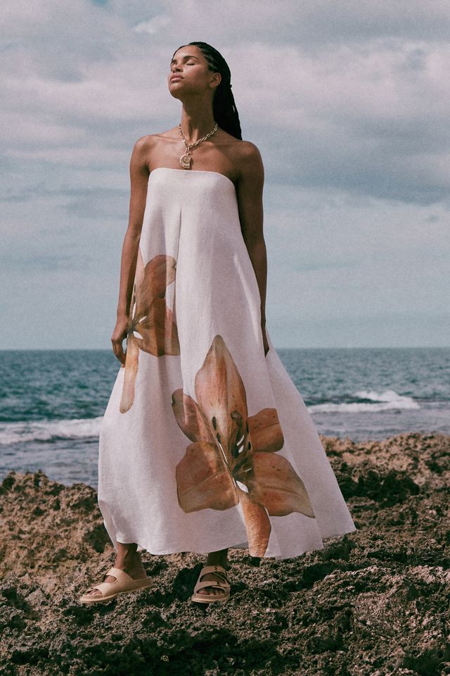 Significant Other Parisa Vestito Lungo Senza Spalline in Lino #3
