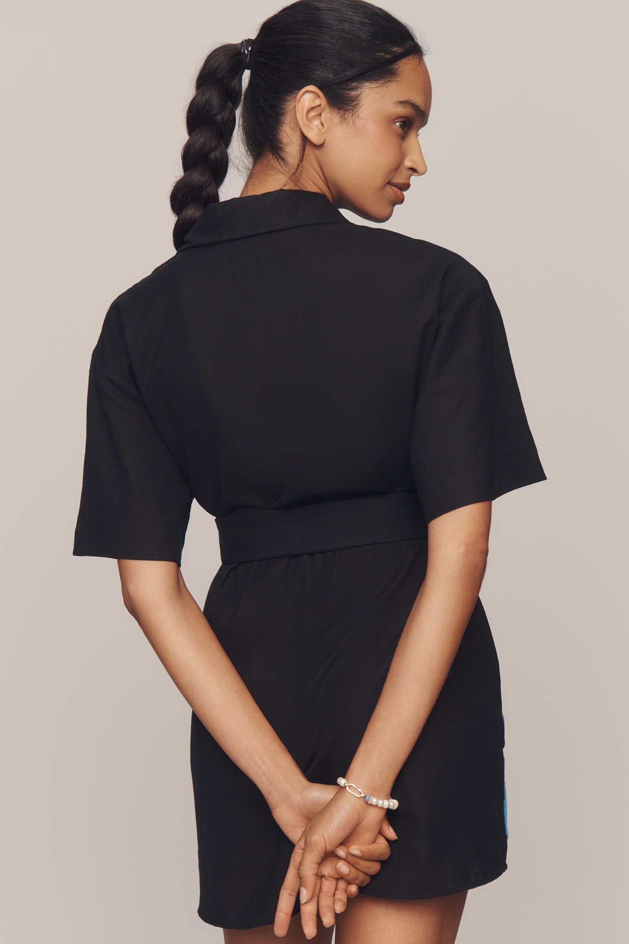 Significant Other Tara Linen Blend Mini Shirt Dress